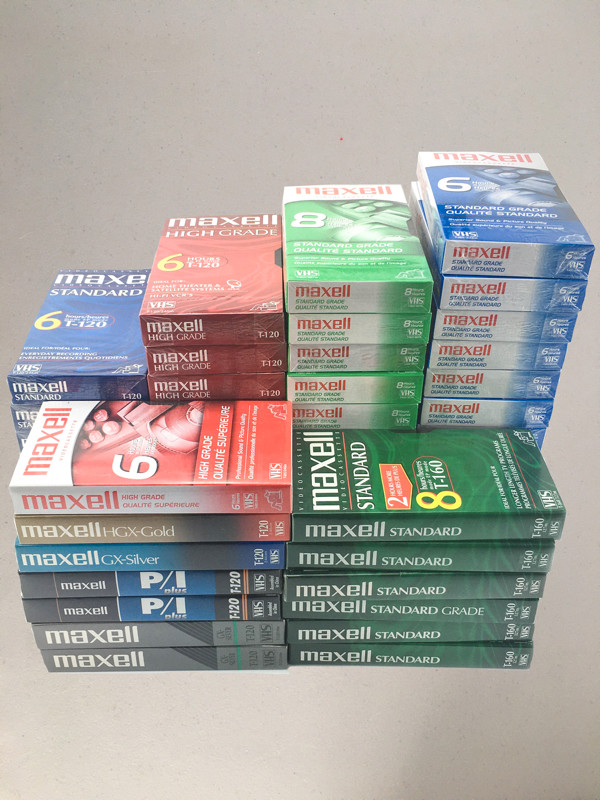 Cassettes Vierges Neuves VHS VCR Maxell - Blank VHS VCR Tapes dans CD, DVD et Blu-ray  à Ville de Montréal