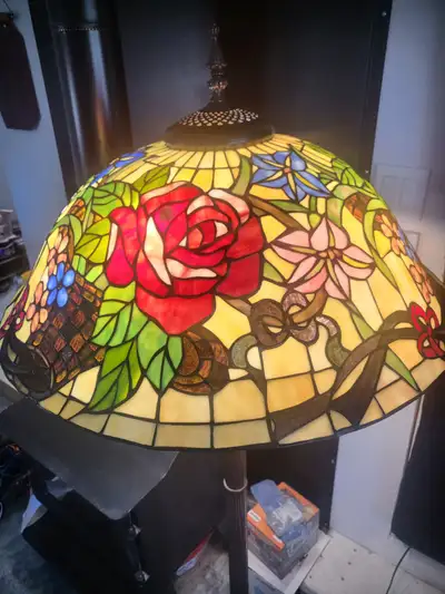 Faux Tiffany floor lamp., View more