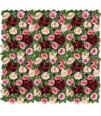 Rose Flower Wall Backdrop 6 Panels 16x24 Inch NEW