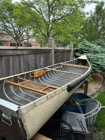 Selling my canoe Custom transom to accomodate a bigger motor.