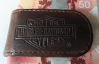 Vintage 80s Harley Davidson Leather Magnetic Money Clip