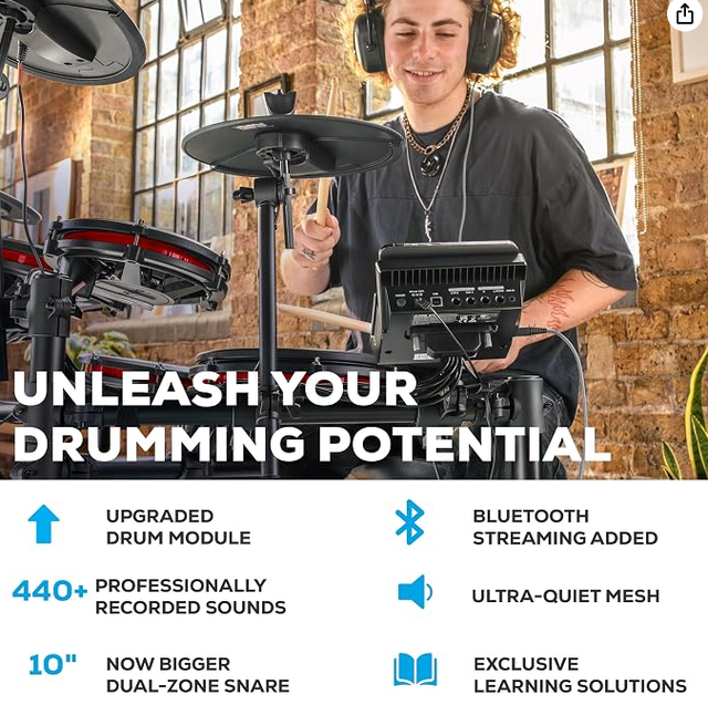 Alesis Nitro Max Electric Drum Kit – Mesh Heads / Bluetooth in Drums & Percussion in City of Toronto - Image 4