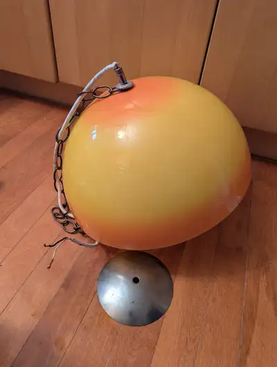 1960s vintage plastic and glass pendant light, View more