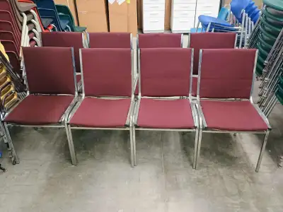 Stacking Cloth Meeting  Event Chairs, padded, Chrome legs, View more