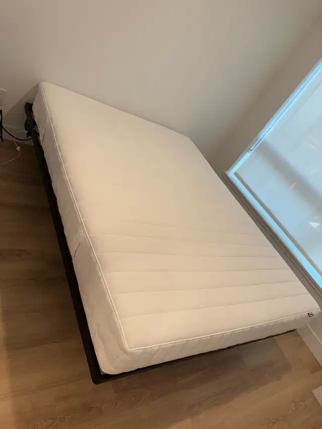 Queen size Bed matress and frame bought 4months ago from ikea in Beds & Mattresses in Richmond - Image 4