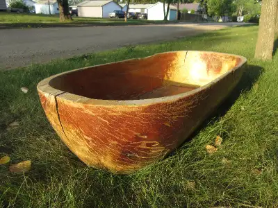 Genuine antique wooden bathtub. One of a kind - extremely rare. Carved from a single solid piece of...