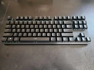 TKL, has aqua switches. Lightly Used and thoroughly cleaned. Comes with original packaging. Offers a...