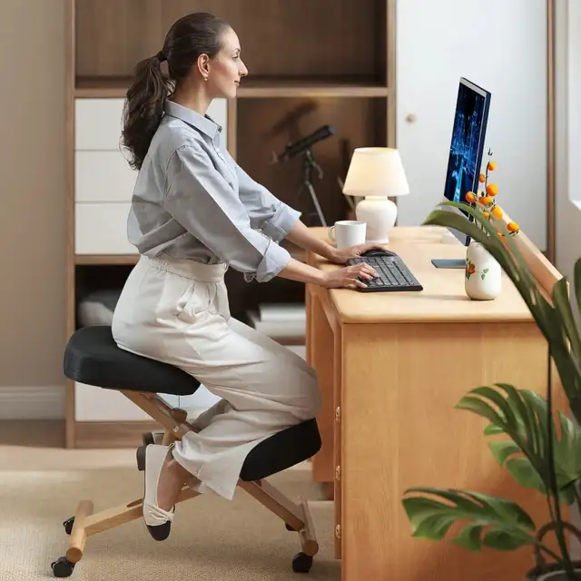 Ergonomic Kneeling Chair, Posture Chair with Rubberwood Frame, R in Chairs & Recliners in Markham / York Region - Image 8