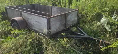 Home-made 8ft trailer, very solid, 8ft x 5.5ft, just needs plywood floor redone (1 sheet), Aluminum...