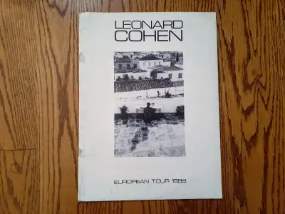 LEONARD COHEN EUROPEAN TOUR BOOK AND ARTWORK FROM HIM!! 1988!!, View more
