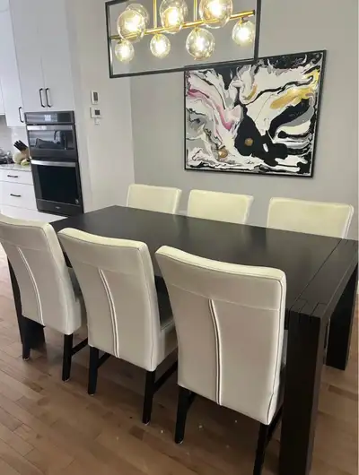 Solid wood dining room table only (maison corbeil), View more