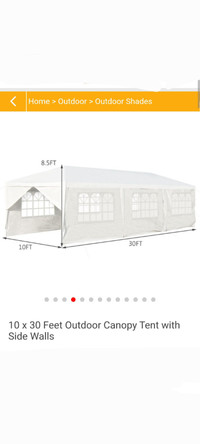 Brand new in box Outdoor 10 × 30 feet Canopy Tent with Removeabl