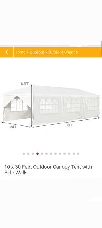 Brand new in box Outdoor 10 × 30 feet Canopy Tent with Removeabl in Patio & Garden Furniture in Mississauga / Peel Region
