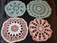 Vintage tatted / crocheted lace doilies - lot of 12