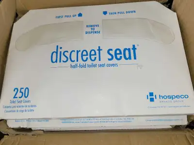 Hospeco discreet toilet seat covers, 20 sleeves 250 in each sleeve=5,000 covers, perfect for work pl...