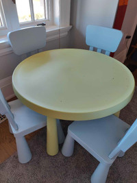 Kids chairs and table Ikea