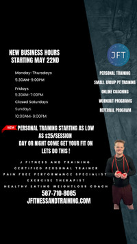 Personal Training Starting at $25/session