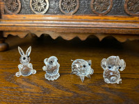 (4) Vintage Swarovski Crystal Animals (Rabbit/Bird/Pig/Elephant)