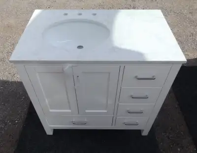 36" Bathroom Vanity with Ceramic Sink Freestanding Modern, View more
