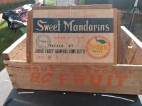 Two Wooden Fruit Crates