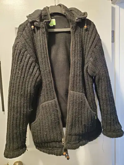 Thick fleece lined wool jacket XL w/ Zipper, View more