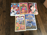 Disney Milan, Pinocchio,Aladdin,SnowWhite,the sound of music VHS