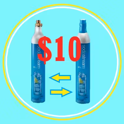 Get your soda stream co2 cylinder refilled for half the price Instant exchanges Both styles of bottl...
