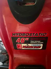 Troy Bilt Hydrostatic twin cylinder 46” lawn tractor