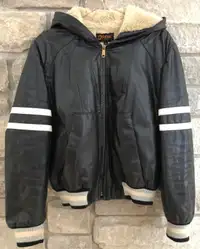 Men’s Casual Leather Jacket with Hood