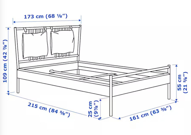 Bed frame, birch/birch veneer/Luröy, Queen (BJÖRKSNÄS) in Beds & Mattresses in North Shore - Image 2