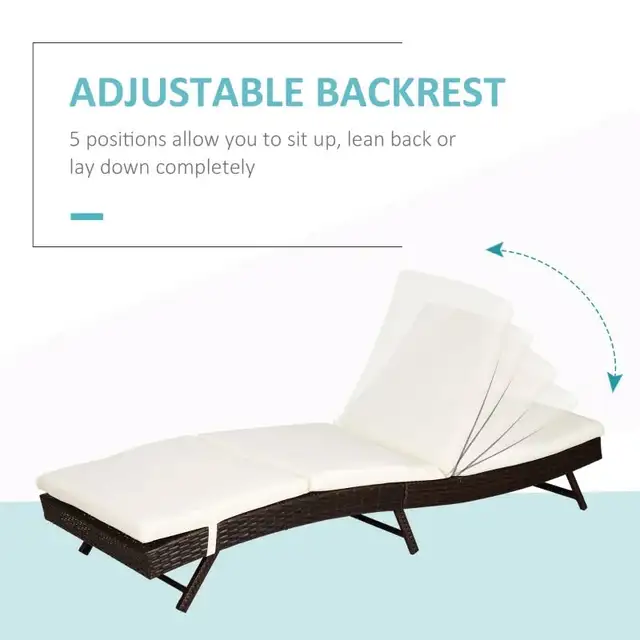 Outsunny S-Shape Patio Lounger w/ Cushion | Good Finds in Patio & Garden Furniture in Oakville / Halton Region - Image 4