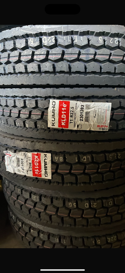 Kumho Drive Tires {Korean tire} 11R22.5 16PR for only $378 + $35 (Labour) Reasonable price Warranty...