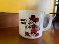 Vintage Federal Coffee Mug Mickey Minnie Mouse Milk Glass