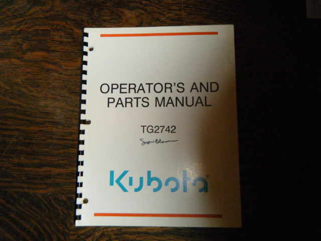 Kubota TG2742 Snowblower Operators and Parts Manual in Other in Oakville / Halton Region