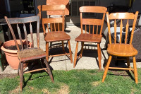 Early Canadian Arrow-back Pine side chairs