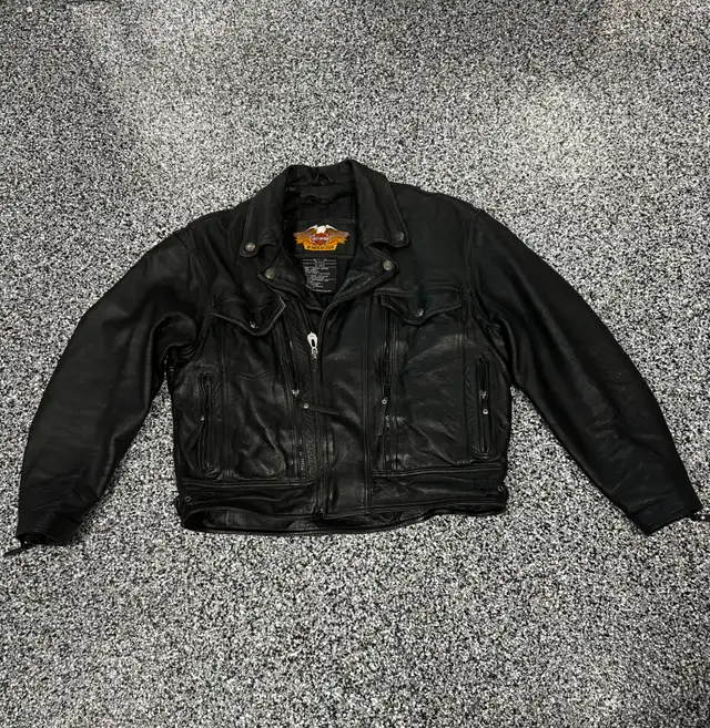 Harley Davidson Men’s Leather Biker Riding Jacket, in Men's in Saskatoon - Image 2