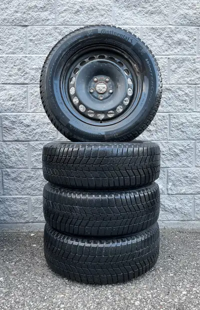 Winter / Snow Continental WinterContact SI Tires. 4x 215 65 16 On Steel Wheels (98%). Fits: Audi, Vo...