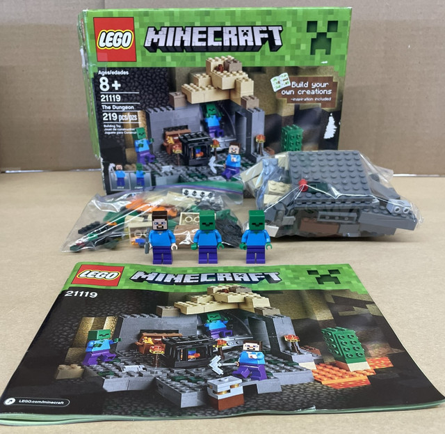 LEGO Minecraft 21119 The Dungeon 3 Minifigures 219 Pieces in Toys & Games in Regina - Image 2