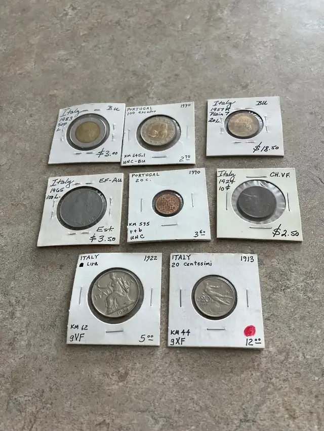 Miscellaneous Portugal/Italy Vintage Coins (15), $50 in Arts & Collectibles in Strathcona County - Image 2