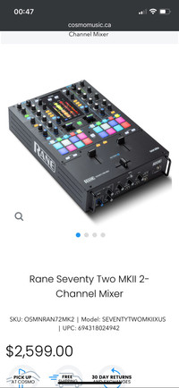 Rane Seventy Two MKIl 2-Channel Mixer