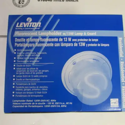 NEW Fluorescent Lampholder with 13 Watt Lamp and Guard, View more