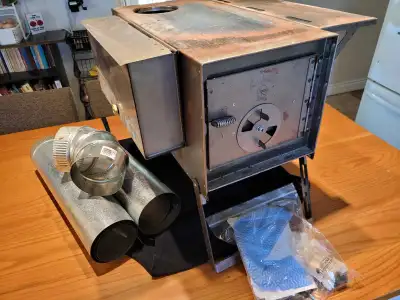 Kni-Co Camping/Tenting Wood Stove with hot water tank, View more