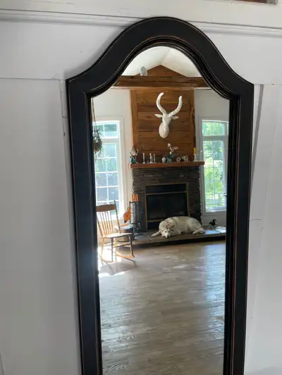 Magnifique miroir vintage en chêne massif  farmhouse, View more
