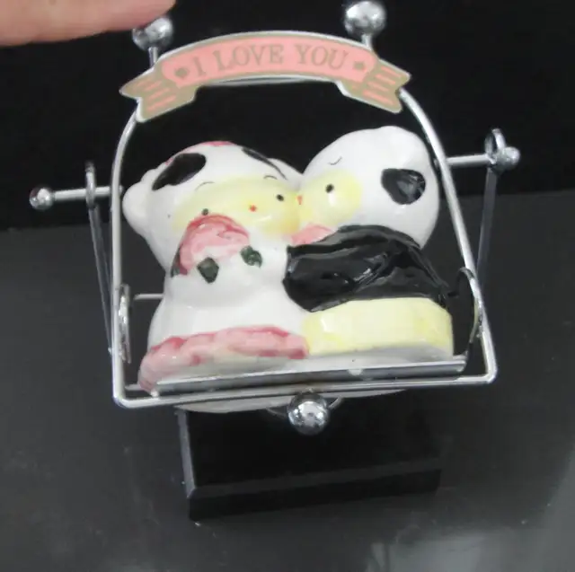 Pair of handmade Ceramic Hugging Cows lover sitting in the swing in Arts & Collectibles in Markham / York Region - Image 5