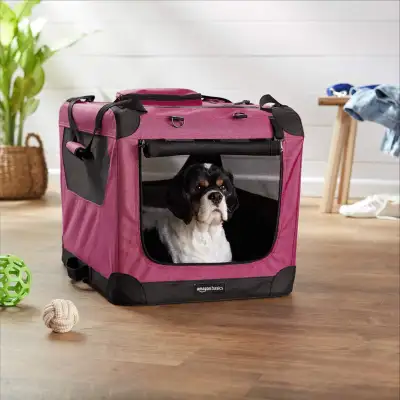 New in the Box Amazon Basics 36 inch Soft Pet Crate Pink, View more