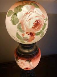 Antique Double Rose Globe Lamp