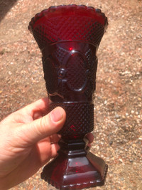 Vintage Avon Cape Cod Ruby Glass Vase