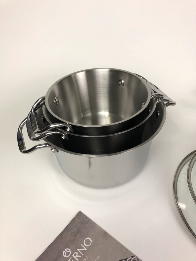 Brand New 10-Piece Paderno Stackable Pot/Pan Set ($1,000 Retail) in Kitchen & Dining Wares in Trenton - Image 3
