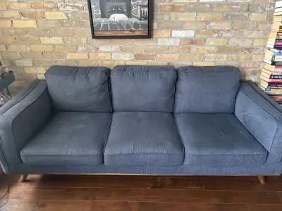 Kort & Co. Kassia 90.6"  Fabric Sofa - Blue, View more