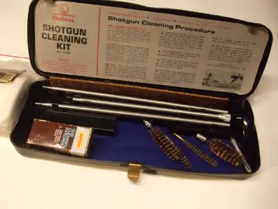 GUN CLEANING KIT COMPLETE WITH EXTRAS-- and it has GUN BRITE KIT AND SPECIAL PATCHES - COMPLETE KIT-...